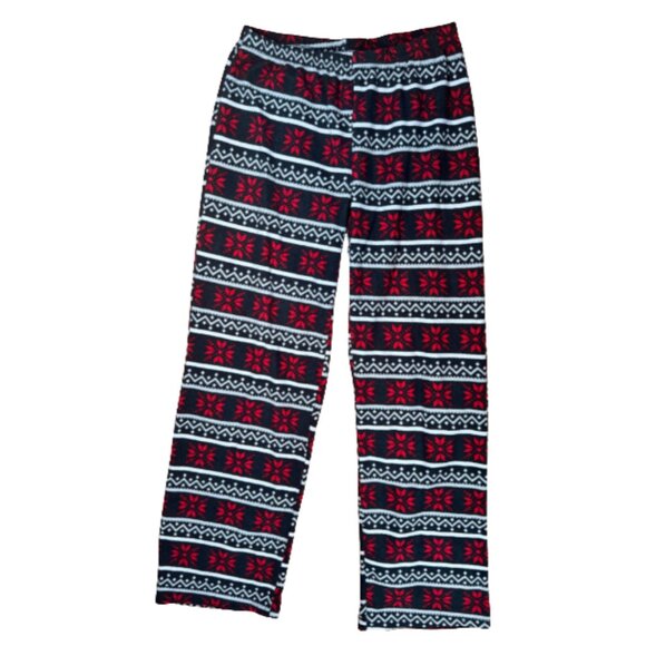 🔥Snowflake Patterned Fleece Straight Leg Pants - Picture 1 of 2